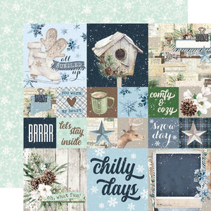 fresh snow 2x2 4x4 element paper by Simple Stories