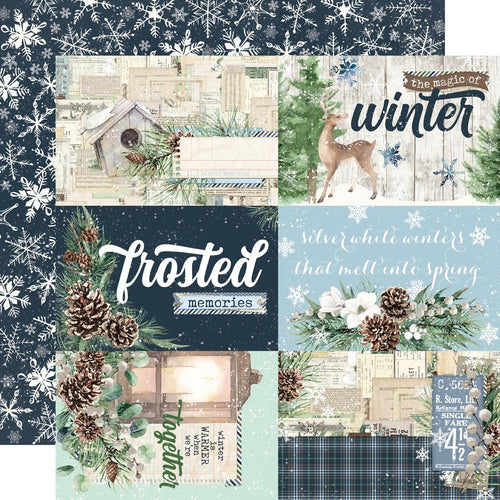 fresh snow 4x6 element paper by Simple Stories