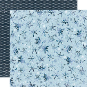 fresh snow chasing snowflakes paper by Simple Stories