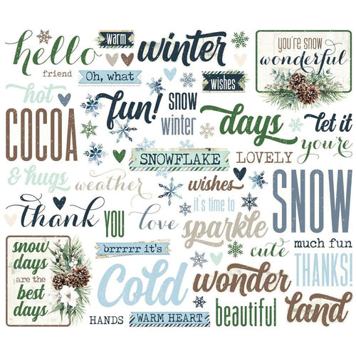 fresh snow sentiment bits by Simple Stories