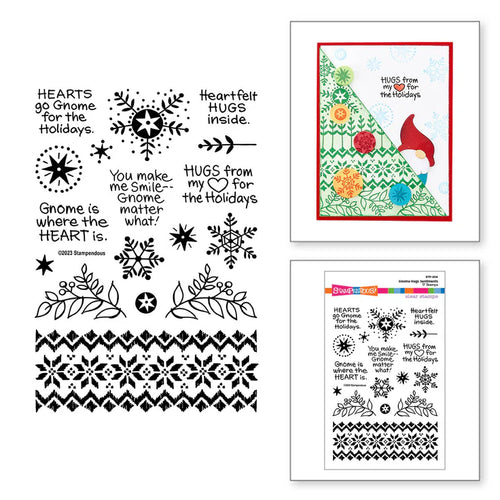 gnomes hugs sentiments stamp set by Stampendous