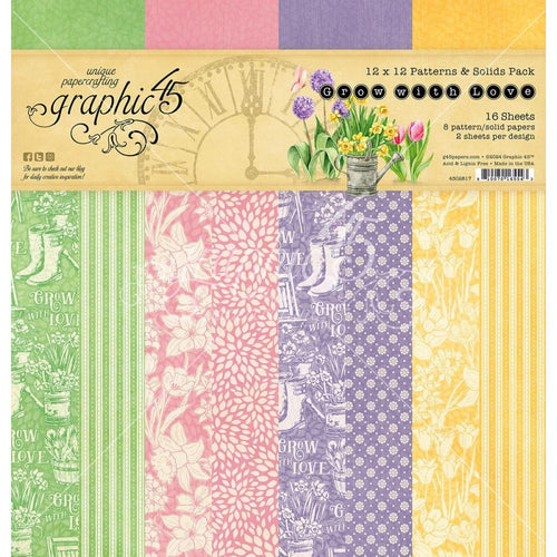 grow with love patterns & solids paper  by Graphic 45