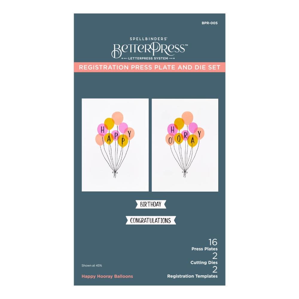 happy hooray betterpress plate by spellbinders