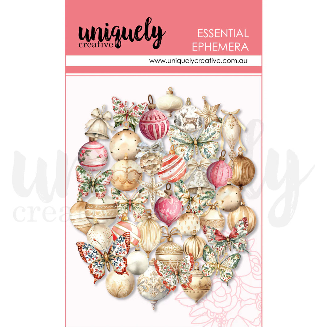 home for the Christmas baubles & butterflies ephemera by uniquely creative