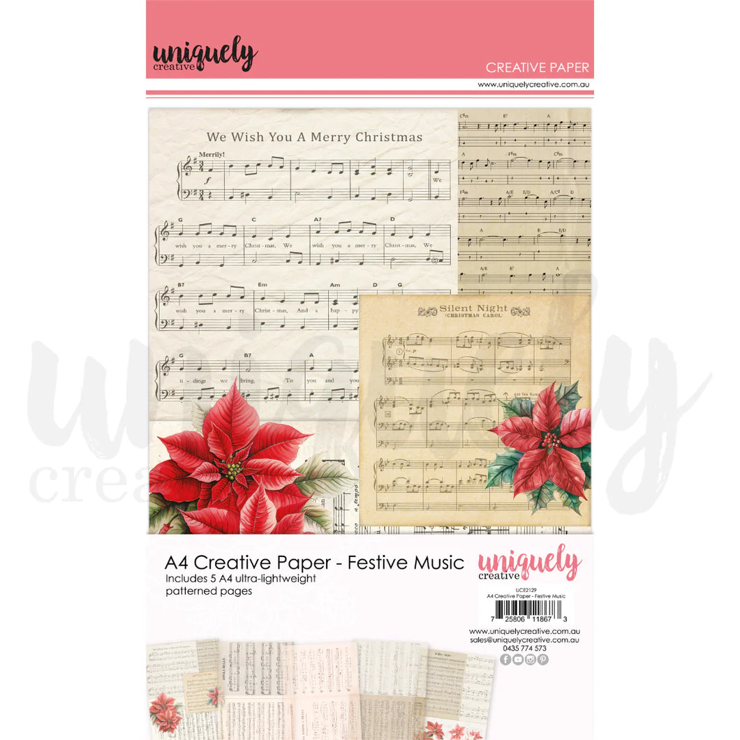 home for the holidays light weight festive music paper by uniquely creative
