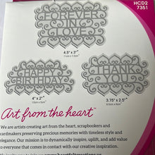 Load image into Gallery viewer, Ironwork sentiments Die by heartfelt creations