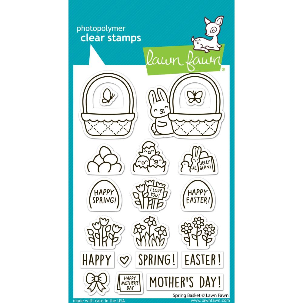 spring basket stamp by lawn fawn