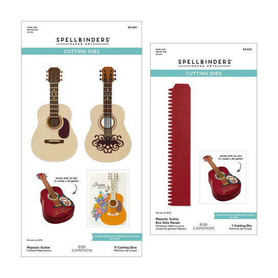 Majestic Guitar box creator bundle die set by Spellbinders