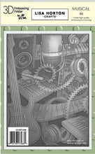 Load image into Gallery viewer, musical  embossing folder &amp; stencil  by  Lisa Horton