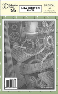 musical  embossing folder & stencil  by  Lisa Horton