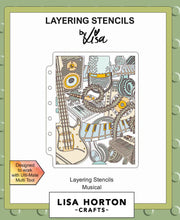 Load image into Gallery viewer, musical  embossing folder &amp; stencil  by  Lisa Horton