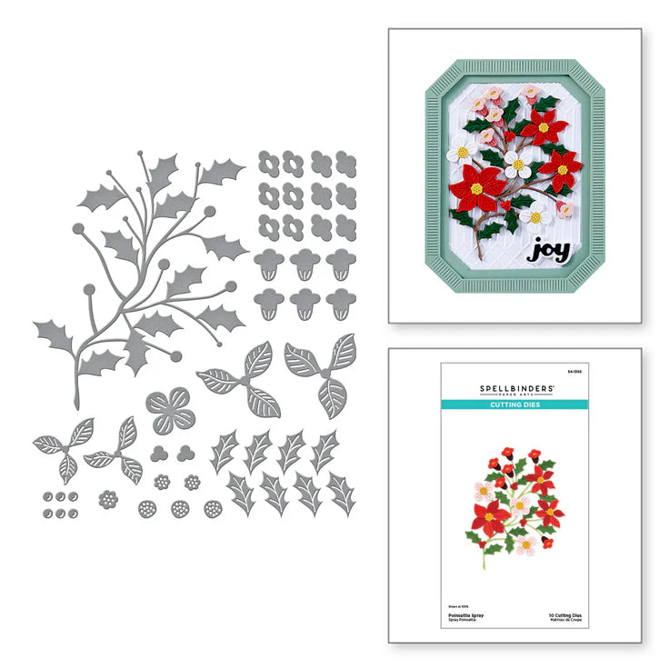 poinsettia spray die by Spellbinders