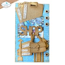 Load image into Gallery viewer, slanting library pocket with bag die set by Elizabeth Craft Designs