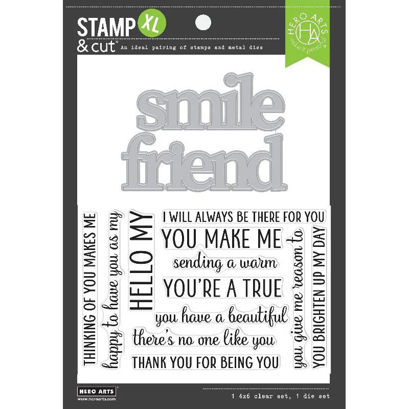 Smile friend stamp die set by hero arts