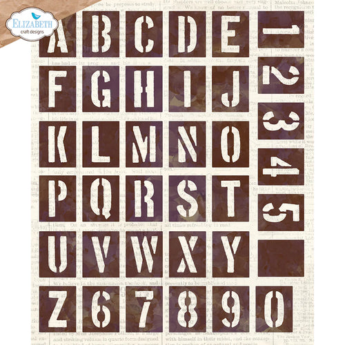 stencil alphabet die set by Elizabeth crafts