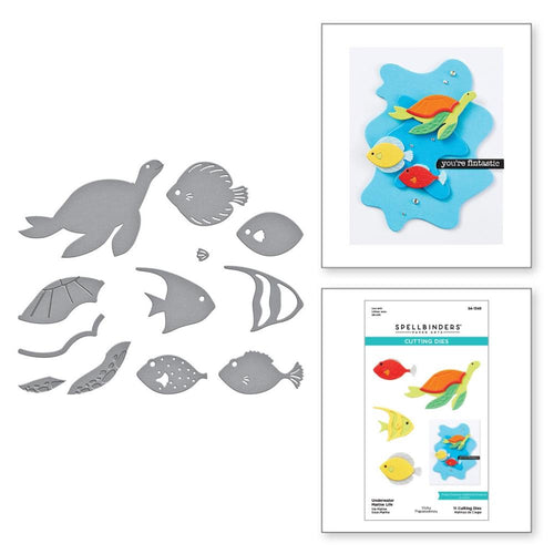 underwater marine life  die set  by spellbinders