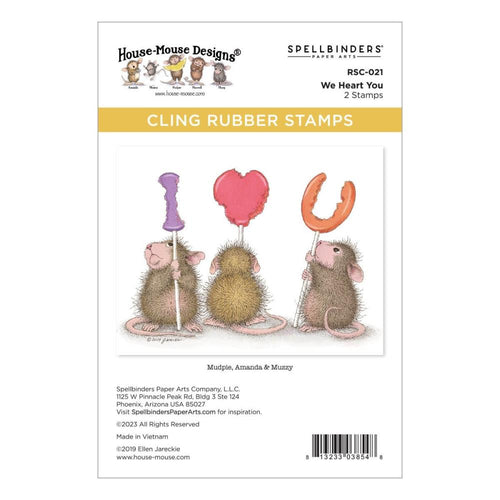 We heart you house mouse stamp set by spellbinders