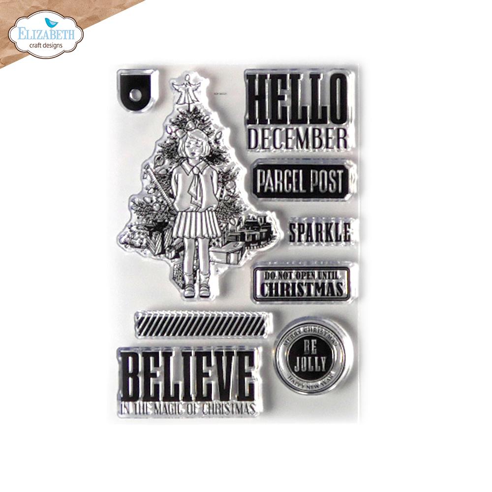 Hello December sentiments stamp  by Elizabeth Crafts