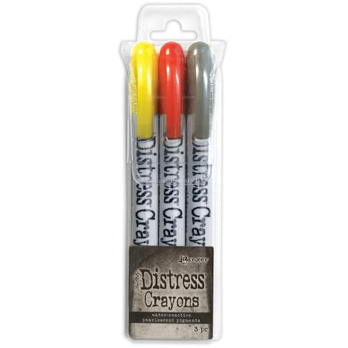 Pearlescent halloween set 3 distress crayons by ranger and tim holtz set