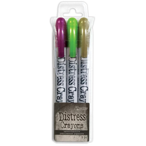 Pearlescent halloween set 4 distress crayons by ranger and tim holtz set