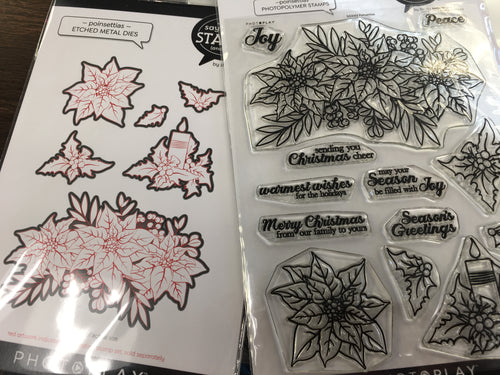 Poinsettias stamp and  die by Photoplay