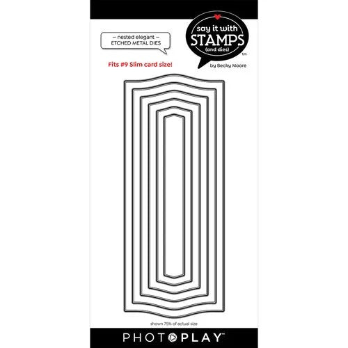 Nested elegant die Slimline by Photoplay