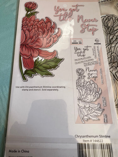 Chrysanthemum stamp die by pinkfresh