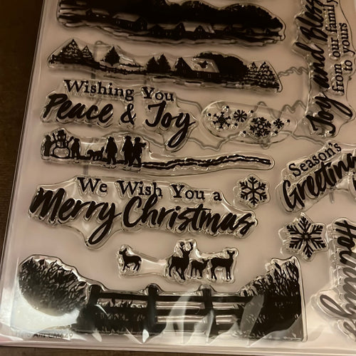 Winter scenes color layering stamp& die set by Hero arts