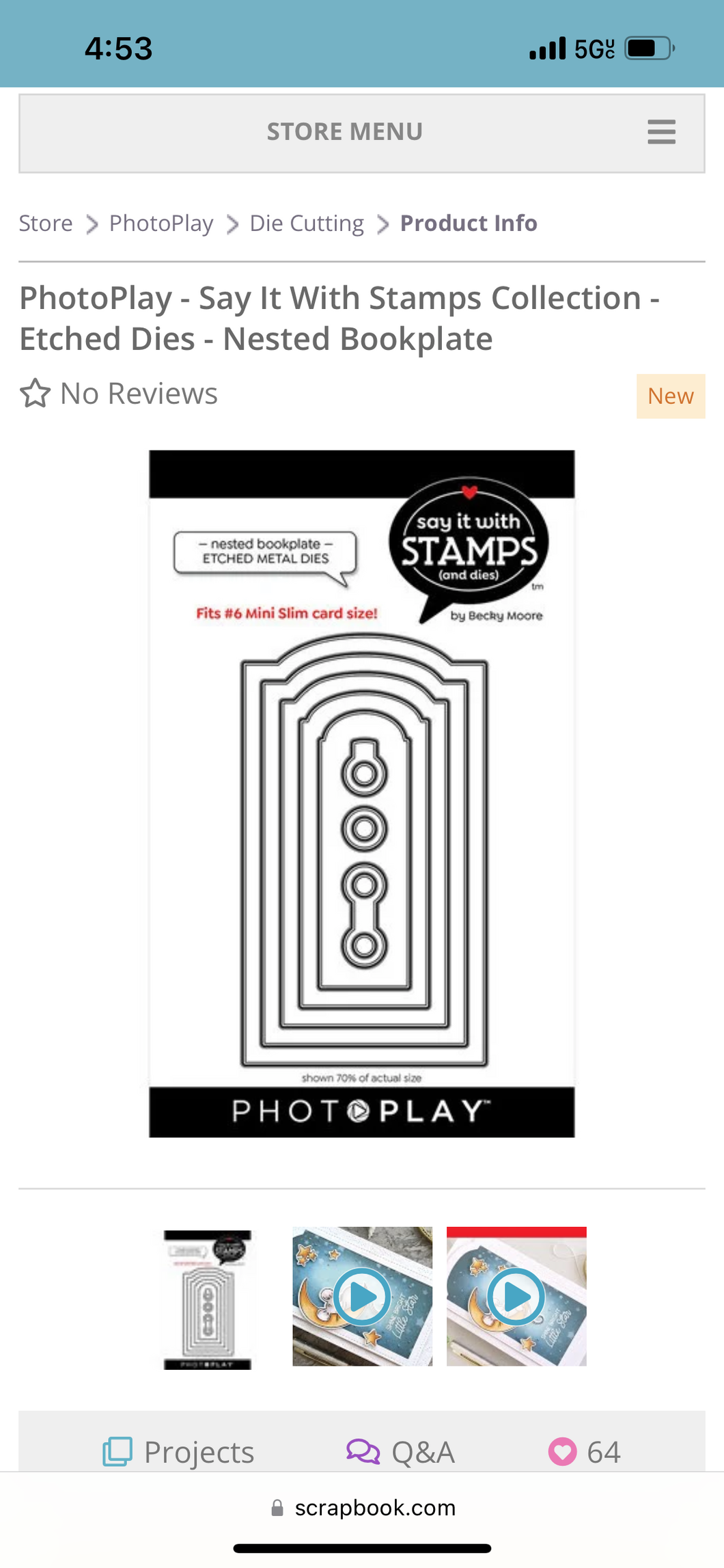 Nested bookplate die mini Slimline by Photoplay