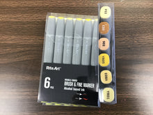 Load image into Gallery viewer, Rite-Art 6 pack of alcohol markers Browns