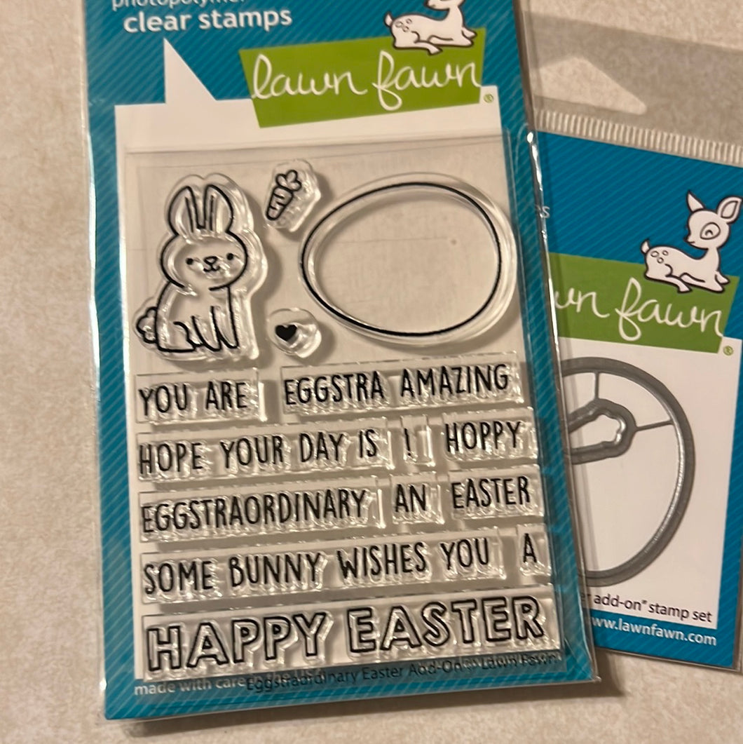 eggstraordinary easter add on Stamp & die set by Lawn Fawn