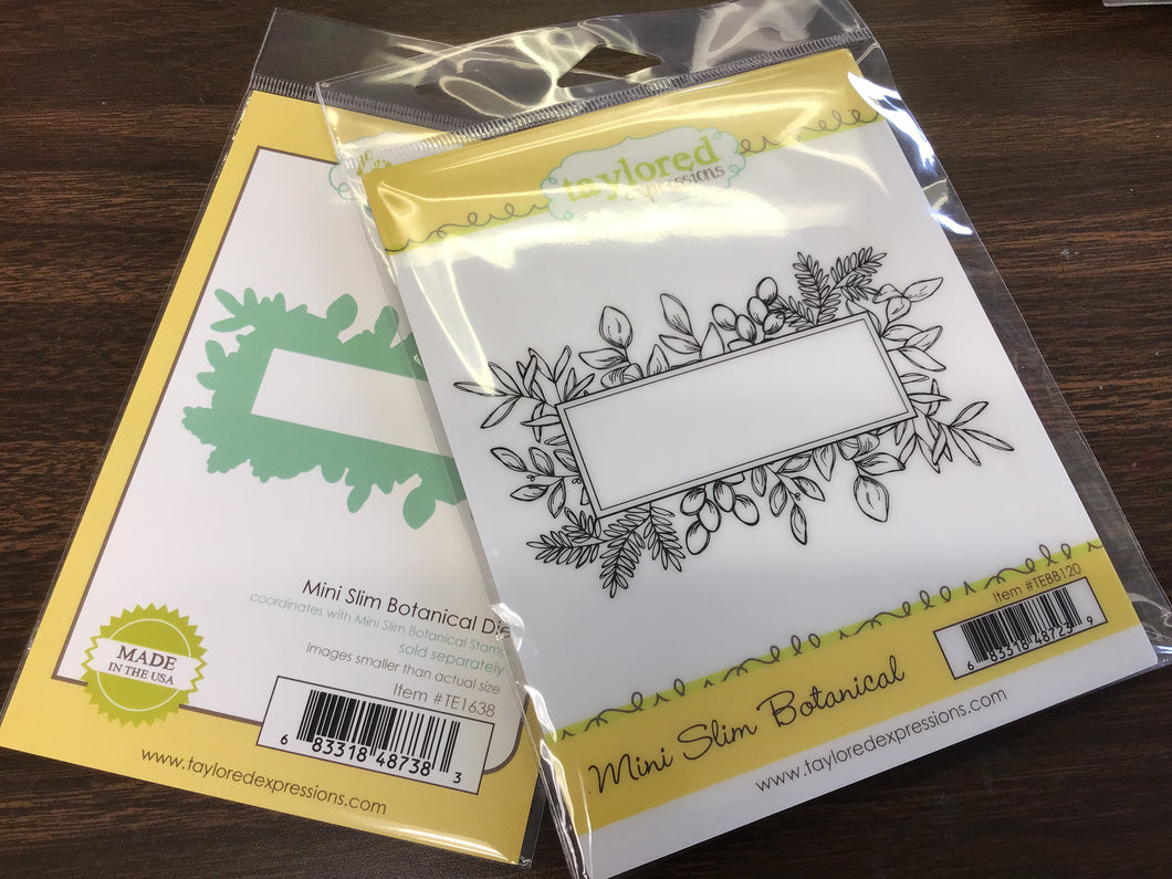 Mini slim botanical stamp die set by Taylored expressions