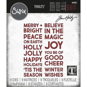 Bold text Christmas die set by Sizzix Tim holtz