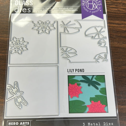 Looking glass lily pond die set by Hero arts