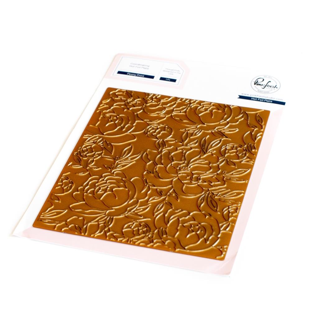 Peony print foil plate by pinkfresh
