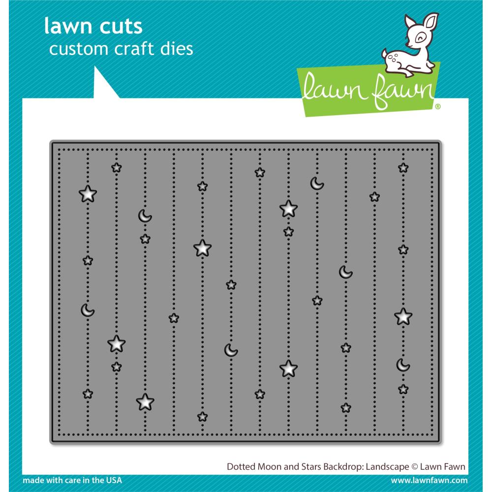 dotted moon and stars backdrop landscape die set by Lawn Fawn