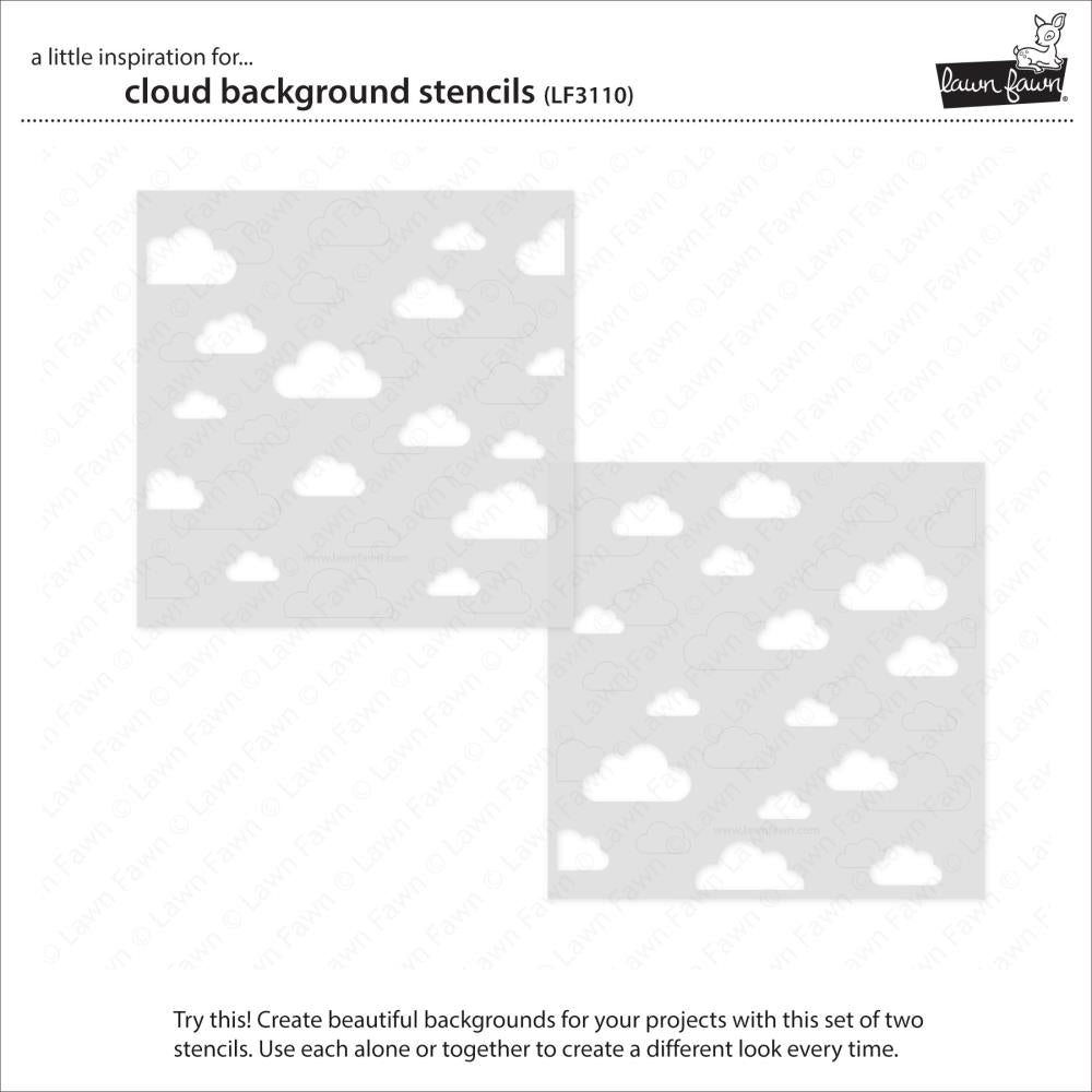 cloud background stencils set by Lawn Fawn