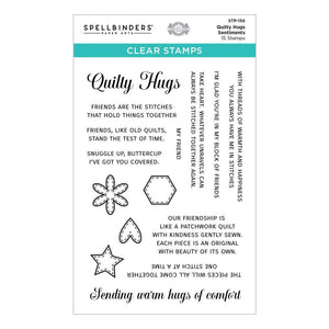 quilty hugs sentiments stamps by spellbinders