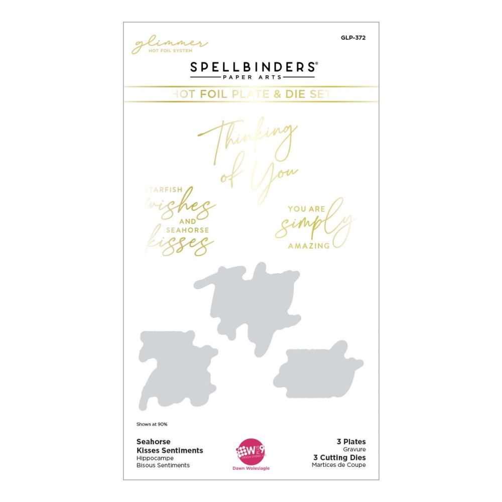 seahorse sentiments hot foil plate & die set by spellbinders