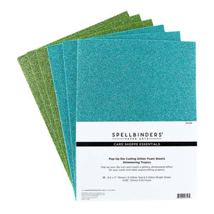 shimmering tropics  pop up glitter foam by spellbinders