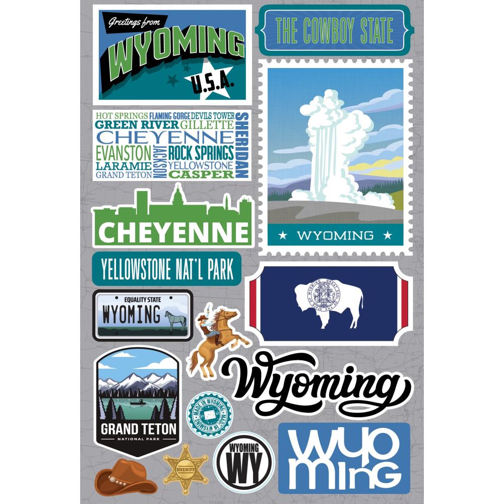 wyoming  3d stickers 3